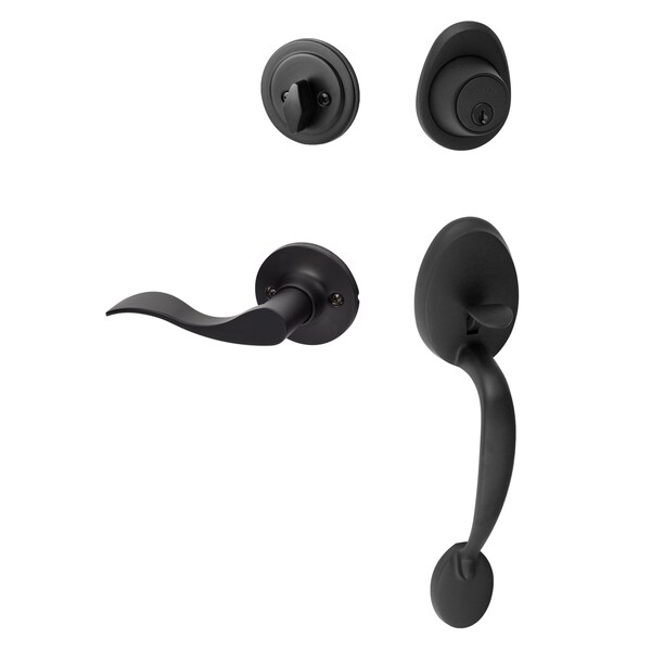 Sure-Loc Hardware Sure-Loc Hardware Alta Handleset, Snowbird Handleset Trim, Flat Black, Left Hand AT507-SB LH FBL - main